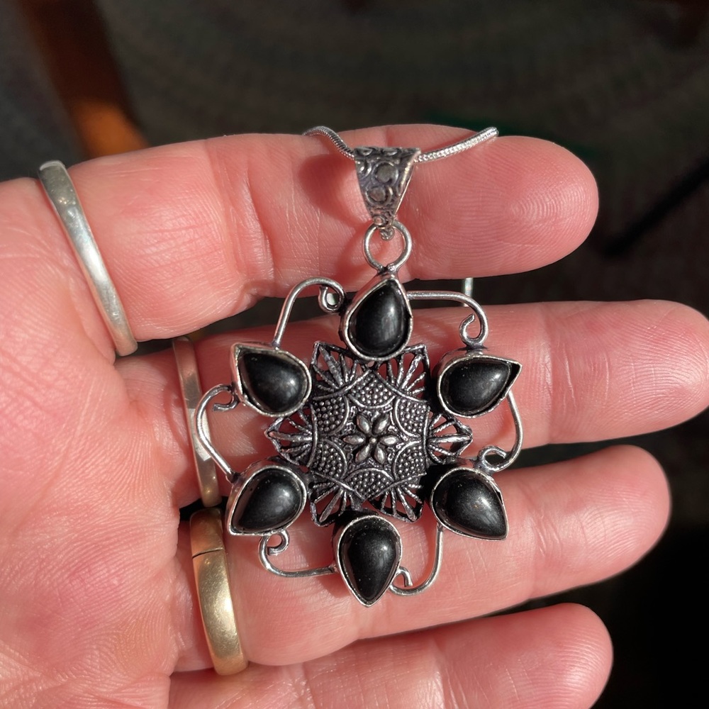 Black onyx gemstone